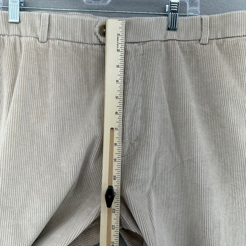 Stafford Seasonal Trouser Corduroy Classic Fit Flat Front Ivory 44x30 NEW Retro - Picture 4 of 6